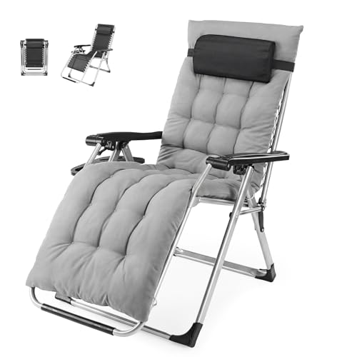 Zero Gravity Folding Recliner with Cushion and Cup Holder