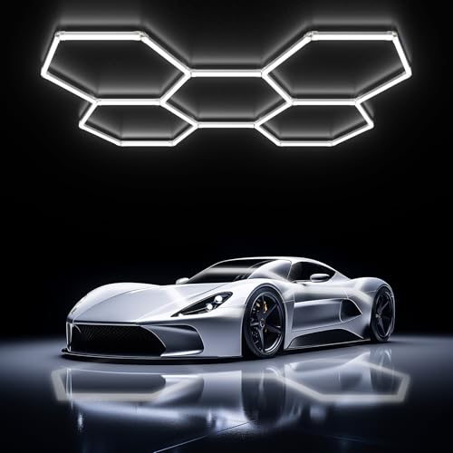 5 Grid Hexagon LED Garage Ceiling Light 156W