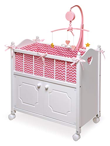 Badger Basket Wooden Toy Doll Bed with Storage
