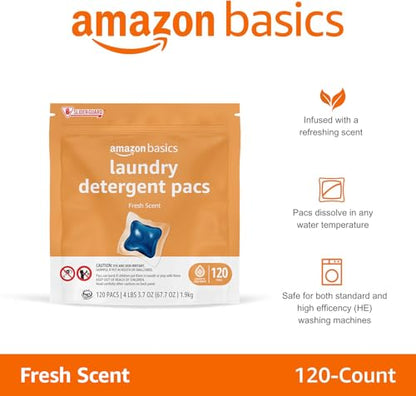 120 Pack Amazon Basics Laundry Detergent Pacs