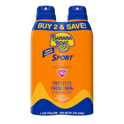 2 Pack Banana Boat Sport SPF 50 Sunscreen Spray