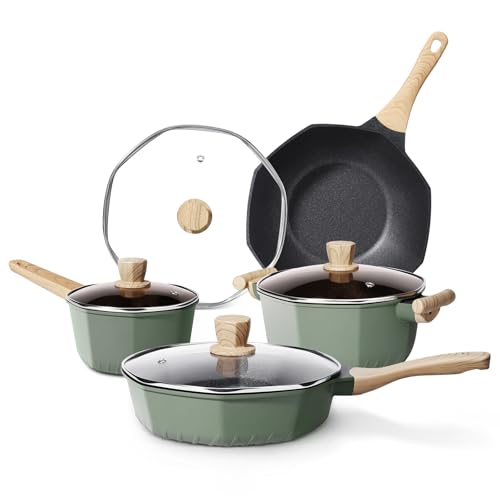 8 Piece Nonstick Induction Cookware Set