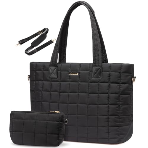 LOVEVOOK 15.6-Inch Quilted Laptop Tote Bag