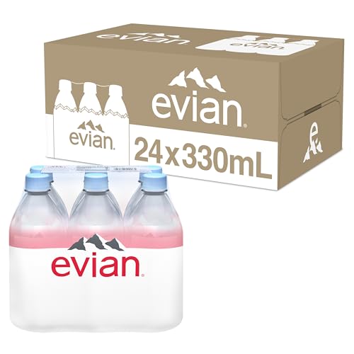 24 Pack evian Natural Spring Water 330ml Bottles