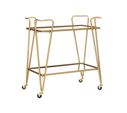 Linon Gina Mid-Century Rolling Bar Cart