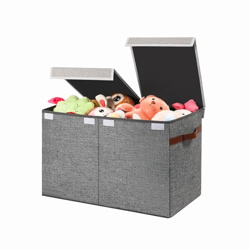 Large Collapsible Toy Storage Bin with Lid 25"x13"x16"