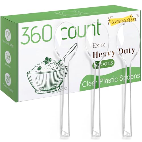360 Count Heavy Duty Disposable Plastic Spoons