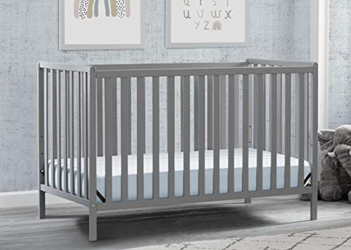 Delta Children Heartland 4-in-1 Convertible Crib - Greenguard Gold Certified, Grey