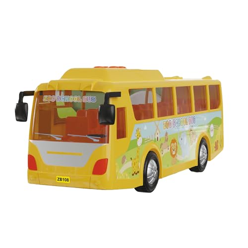 Musical Zoo Bus Toy, Push & Go Animal School Bus