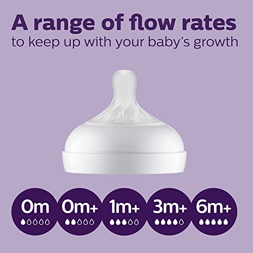 Philips AVENT Natural Baby Bottles with Natural Response Nipple, with Manatee Design, 9oz, 4pk, SCY903/61