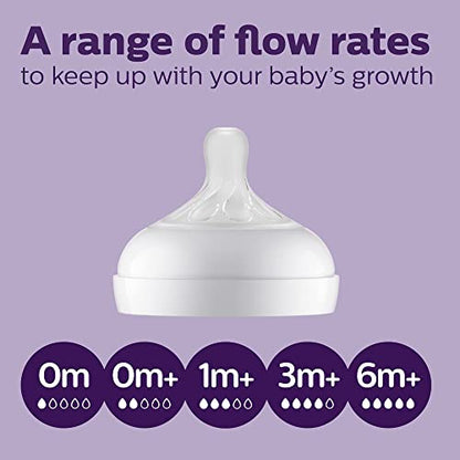 Philips AVENT Natural Baby Bottles with Natural Response Nipple, with Manatee Design, 9oz, 4pk, SCY903/61