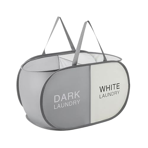 2 Section Collapsible Pop Up Laundry Hamper