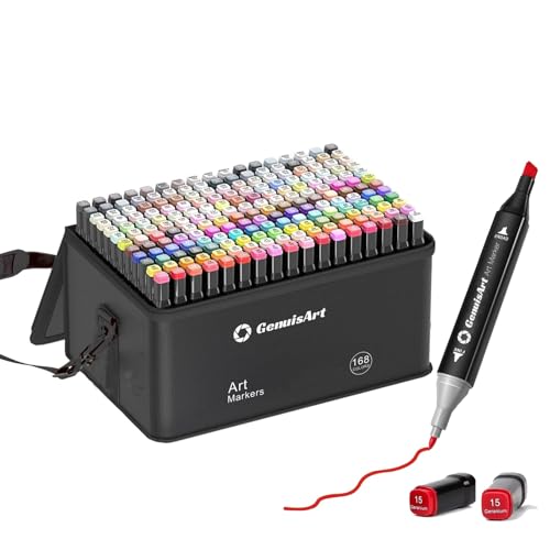 168 Pack Alcohol Markers Dual Tip Art Set