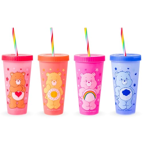 4 Pack Care Bears Color Changing Tumblers 24oz