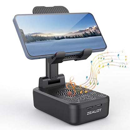 ZEALOT Bluetooth Speaker with Phone Stand, Phone Holder,Ipad Stand and Holder,Cell Phone Stand,Compatible Widely,Gifts for Women or Men