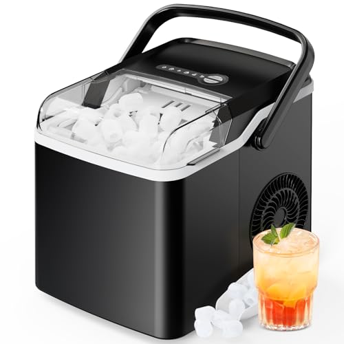 26lbs Countertop Ice Maker, 9 Cubes in 6 Minutes