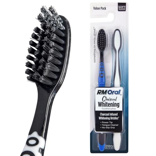 2 Count Charcoal Whitening Soft Toothbrushes