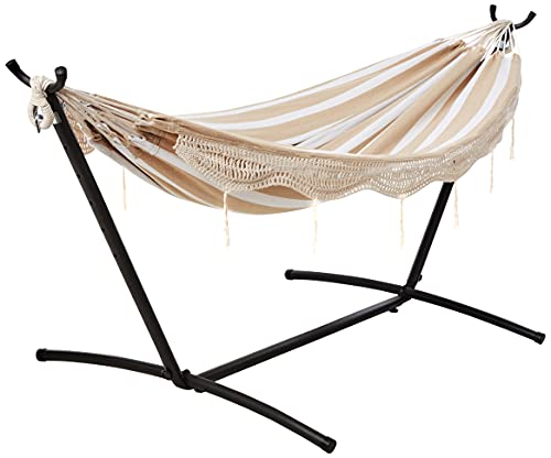 Amazon Basics Double Hammock with Steel Stand, 450 lb