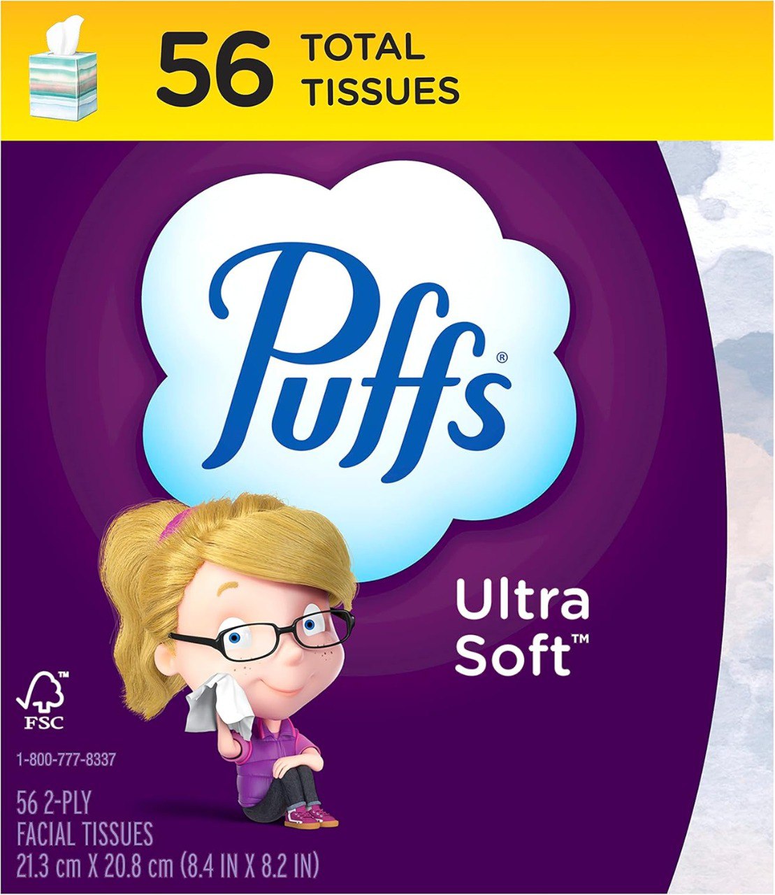56 Count Ultra Soft Facial Tissue Cube