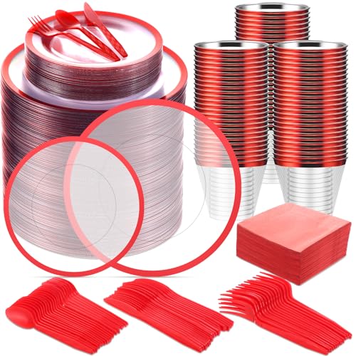 600 Piece Disposable Plastic Dinnerware Set