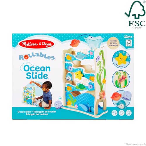 Melissa & Doug Wooden Ocean Slide Toy Set