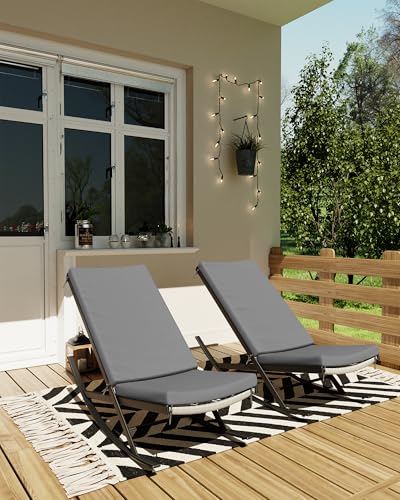 2 Pack Outdoor Patio Rocking Chairs with Cushions