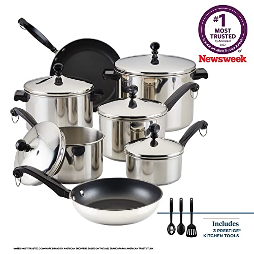 15-Piece Farberware Stainless Steel Cookware Set