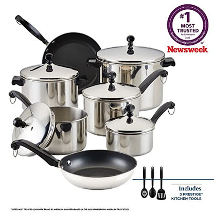 15-Piece Farberware Stainless Steel Cookware Set
