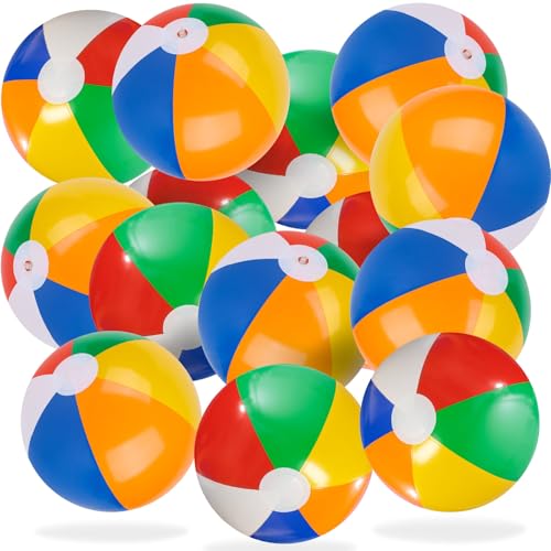 24 Pack 8 Inch Beach Balls for Kids Party