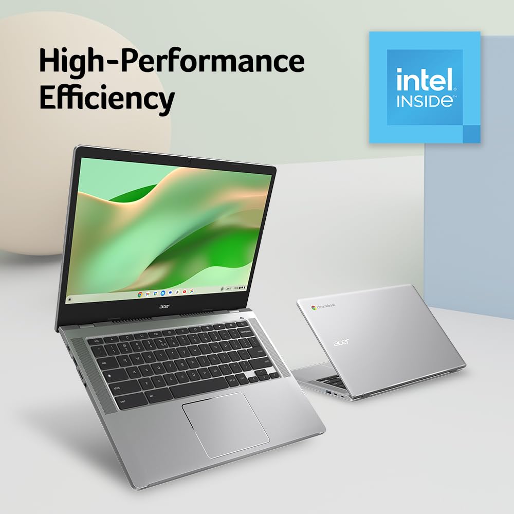 acer Chromebook 314 CB314-4H-C2UW Laptop | Intel Processor N100 | 14" Full HD (1920 x 1080) IPS Display | 4GB LPDDR5 | 64GB eMMC | Intel Wireless Wi-Fi 6E AX211 | Chrome OS | Pure Silver