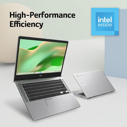 acer Chromebook 314 CB314-4H-C2UW Laptop | Intel Processor N100 | 14" Full HD (1920 x 1080) IPS Display | 4GB LPDDR5 | 64GB eMMC | Intel Wireless Wi-Fi 6E AX211 | Chrome OS | Pure Silver