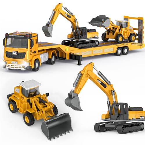 Die-Cast Construction Truck and Vehicle Toy Set