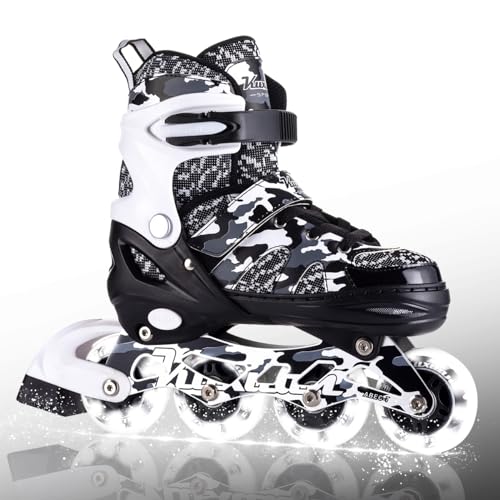 Kuxuan Adjustable Kids Inline Skates with Light-Up Wheels