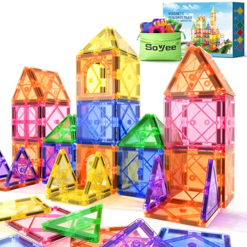 Magnetic Tiles Building Blocks STEM Educational Toys Kids