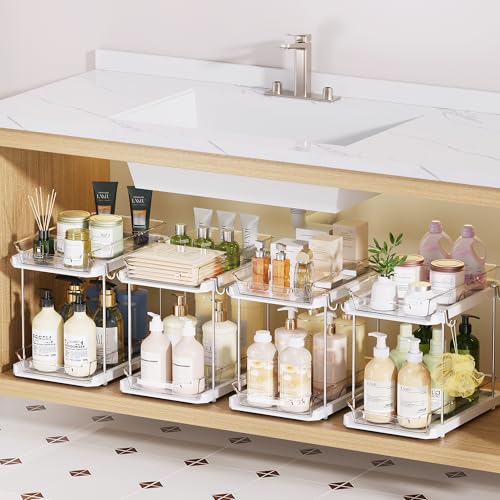 4 Pack Under Sink Organizer Storage Drawers