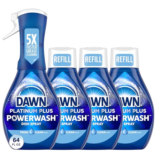 4 Pack Dawn Platinum Powerwash Dish Spray Refills