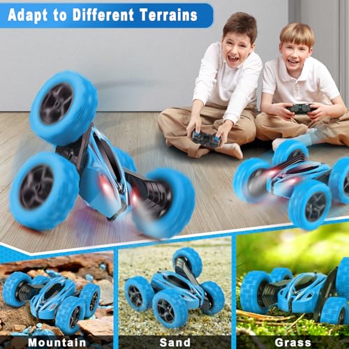 ORRENTE Remote Control Car, RC Cars Toys for Ages 5-7, 2.4GHz 4WD Fast RC Car Kids Toys for Ages 8-13, Double Sided 360° Rotating Monster Truck Toys for Girls RC Truck Toy Cars for Boys