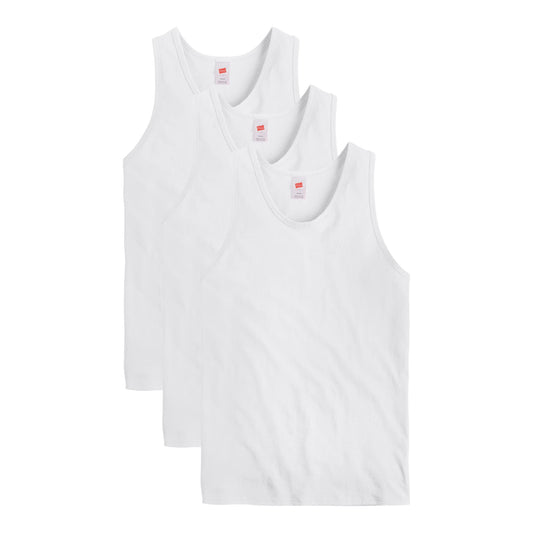 Hanes Men's Cotton Tank Tops 3-Pack, White