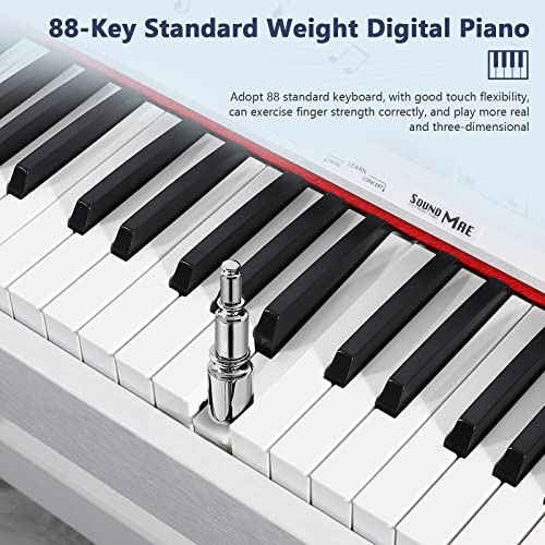 ZHRUNS Digital Piano 88 Key Full-Size Weighted Keyboard Piano,MP3 Function, Remote Control, Power Supply, 3 Pedals, MIDI/Headphone/Audio Output Feature, Suitable for Beginners/Adults