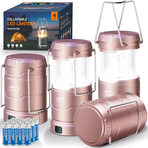 4 Pack LED Dimmable Camping Lanterns Battery Powered