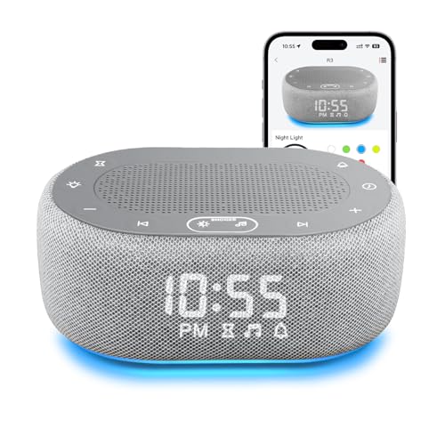1Mii White Noise Machine with Alarm Clock and Night Light
