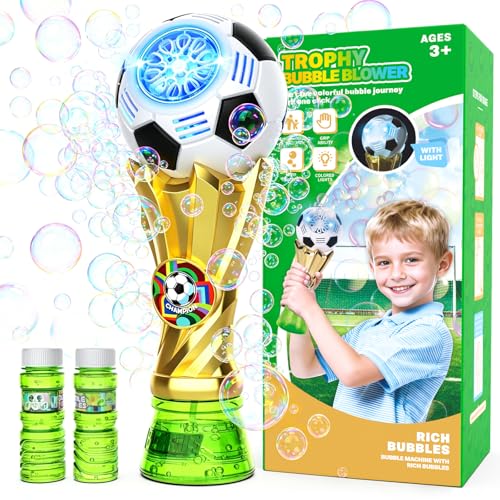 Automatic Soccer Trophy Bubble Machine Wand with Solution