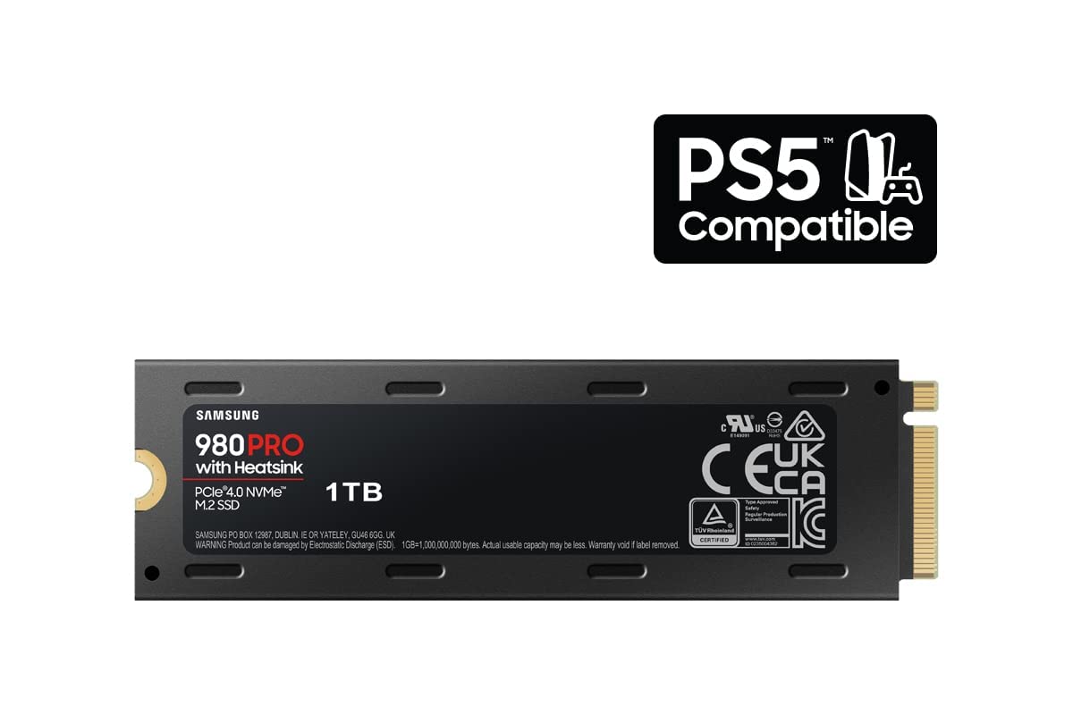 SAMSUNG 980 PRO Heatsink SSD 2TB, NVMe M.2, Speeds Up To 7,000MB/s Best for PlayStation® 5 (PS5 SSD) Console Expansion MZ-V8P2T0CW