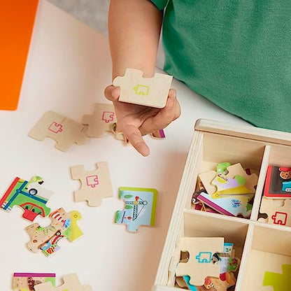 3-Pack Wooden Puzzles for Kids - Pets, Dinos, Trucks