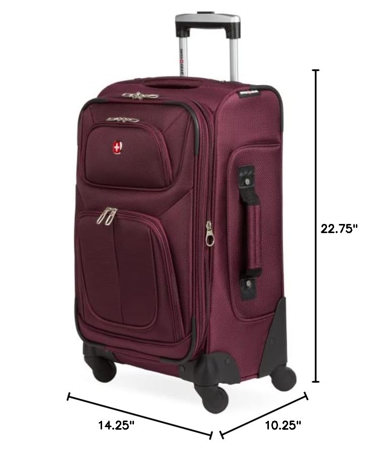 SwissGear Expandable 21-Inch Carry-On Luggage, Merlot