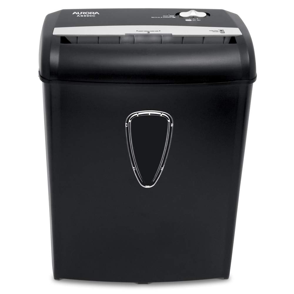 Aurora 8-Sheet Cross-Cut Paper Shredder with Basket