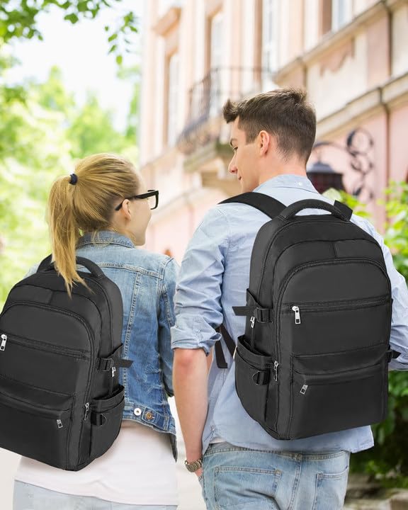 KIMNERPU 21L Large Backpack with Laptop Compartment, School Backpack, Travel Backpack, Work Backpack for Woman and Man, Casual Bookbags for High School and University for Boys and Girls, Black