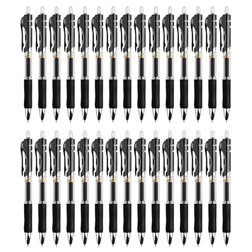 30 Pack Retractable Gel Pens 0.5mm Fine Point