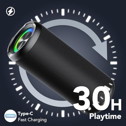Portable Bluetooth Speakers, IPX7 Waterproof Speaker Bluetooth Wireless, 30W Loud Stereo Sound, 30H Playtime, RGB Lights, TWS Pairing, Portable Speaker Bluetooth 5.4 for Outdoor/Home/Party, Gift Ideas