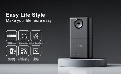 YIBITE Wireless Power Bank - 22.5W Fast Charger for Apple Watch, iPhone 15 14 13 12, iPad, & Tablet - 10000mAh Portable Battery Pack for Android, Laptop - Black